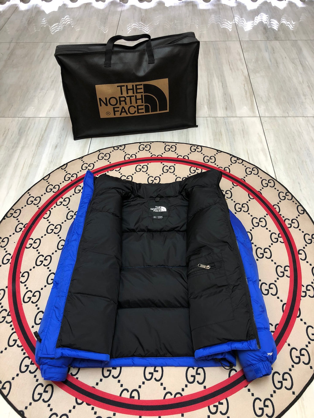 The North Face Teal Nuptse 700-Fill Down Puffer Jacket