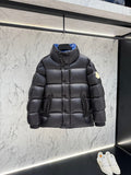 Moncler Black Oversized Glossy Hooded Down Puffer Jacket