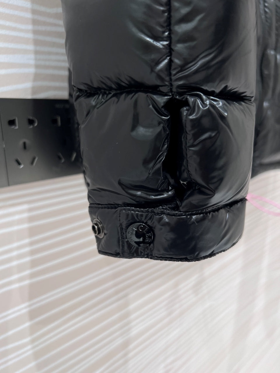 Moncler Black Slim-Fit Glossy Hoodless Down Jacket