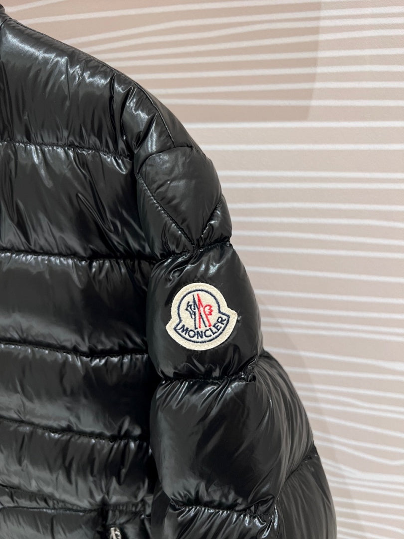 Moncler Black Slim-Fit Glossy Hoodless Down Jacket