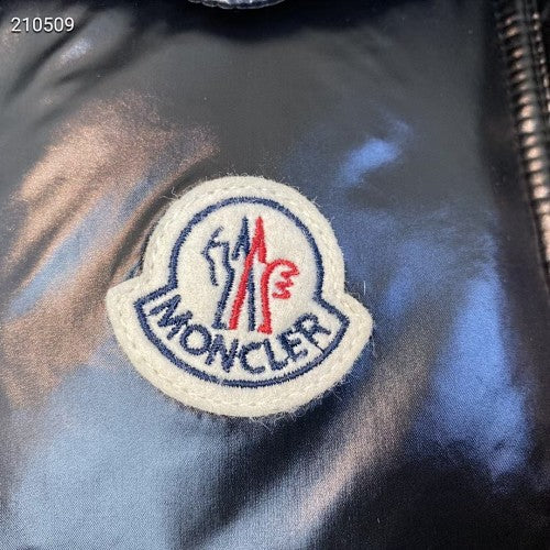Moncler Black Glossy Down Puffer Jacket with Detachable Hood