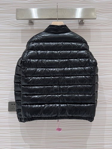 Moncler Black Slim-Fit Glossy Hoodless Down Jacket