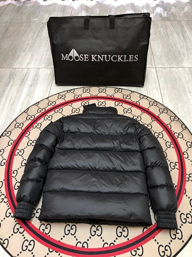 Moose Knuckles Light Grey Glossy Puffer Down Jacket with Dust Bag