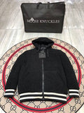 Moose Knuckles White Sherpa Hooded Zip Jacket with Tote Bag