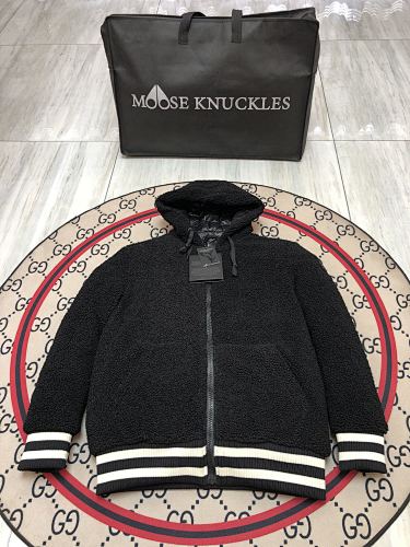 Moose Knuckles White Sherpa Hooded Zip Jacket with Tote Bag