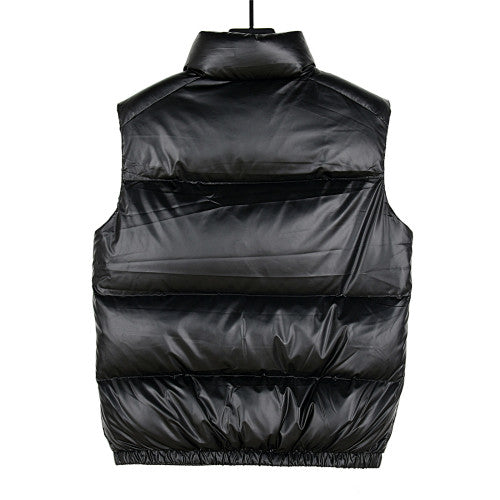 Moncler Black Glossy Hooded Down Puffer Vest