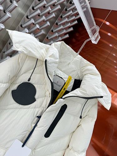 Moncler White Oversized Matte Hooded Down Puffer Jacket