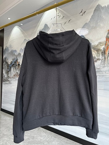 Moncler Black Down-Front Hooded Hybrid Jacket