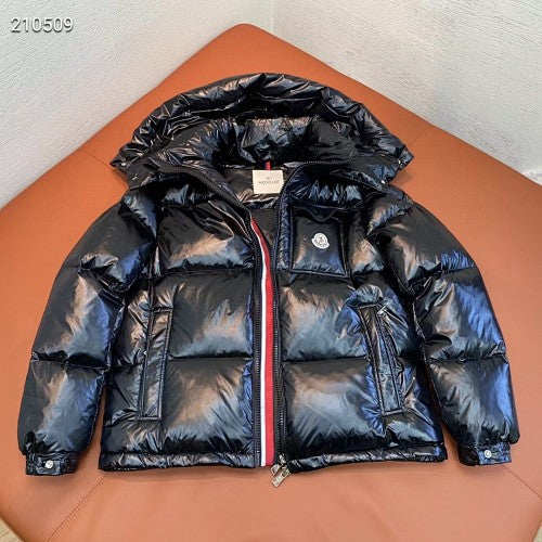 Moncler Black Glossy Down Puffer Jacket with Detachable Hood