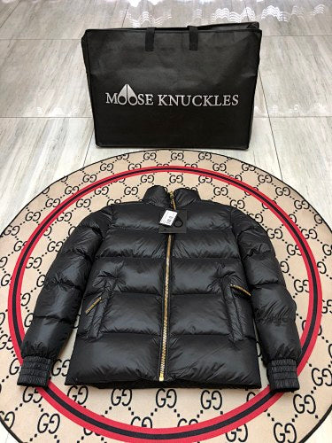 Moose Knuckles Light Grey Glossy Puffer Down Jacket with Dust Bag