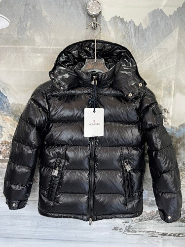 Moncler Black Glossy Classic Hooded Down Jacket