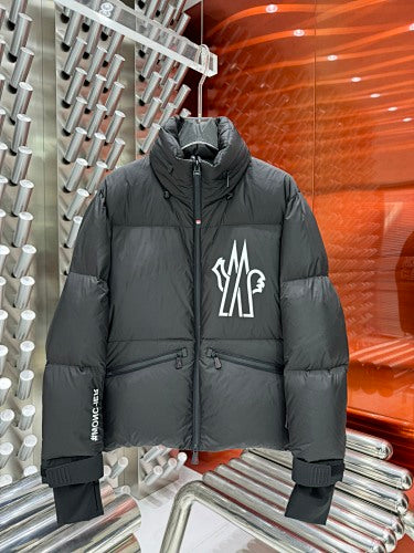 Moncler Grenoble Graphite Alpine-Logo Technical Down Ski Jacket