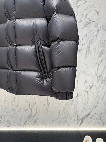 Moncler Black Oversized Glossy Hooded Down Puffer Jacket