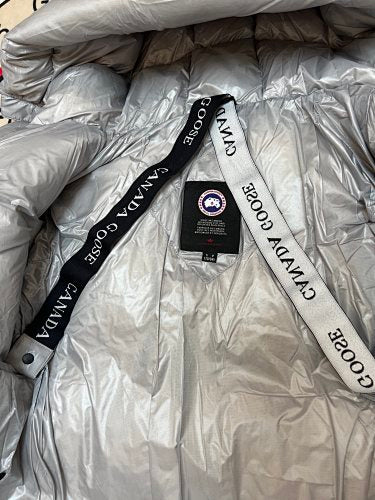 Canada Goose Silver Metallic Glossy Down Jacket