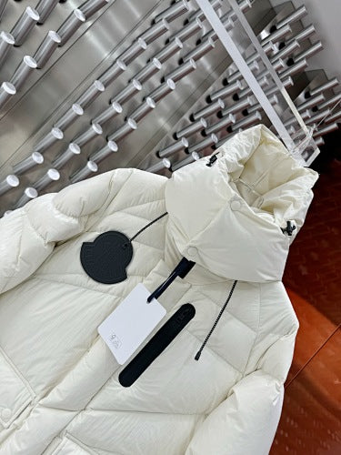 Moncler White Oversized Matte Hooded Down Puffer Jacket