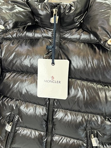 Moncler Black Glossy Classic Hooded Down Jacket