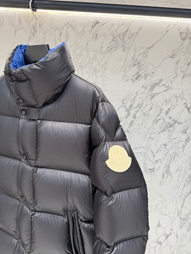 Moncler Black Oversized Glossy Hooded Down Puffer Jacket