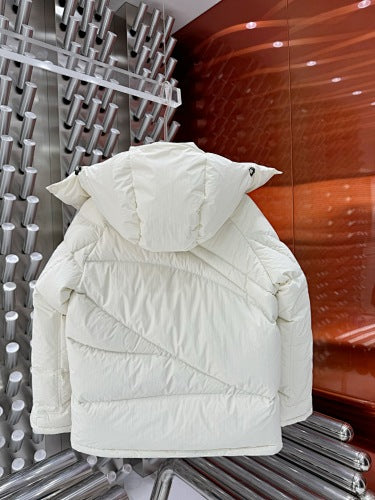 Moncler White Oversized Matte Hooded Down Puffer Jacket