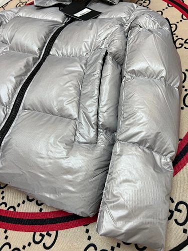 Canada Goose Silver Metallic Glossy Down Jacket