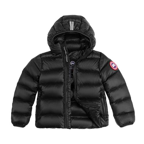 Canada Goose Black Kids Down Puffer Jacket with Hood