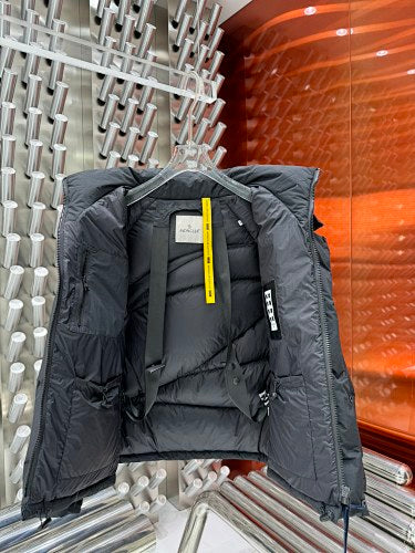 Moncler Charcoal Oversized Matte Hooded Down Puffer Jacket
