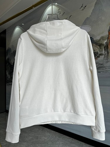 Moncler White Down-Front Hooded Hybrid Jacket
