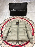 Moose Knuckles Light Grey Glossy Puffer Down Jacket with Dust Bag
