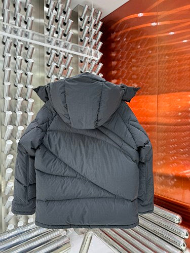 Moncler Charcoal Oversized Matte Hooded Down Puffer Jacket