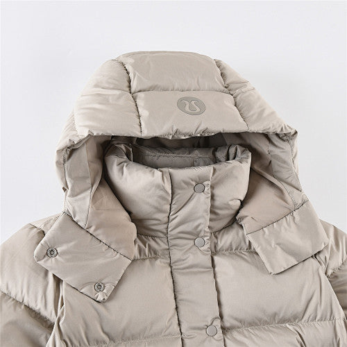 Lululemon Beige Hooded Down Puffer Jacket