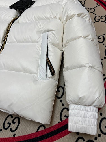 Moose Knuckles White Glossy Puffer Down Jacket with Dust Bag
