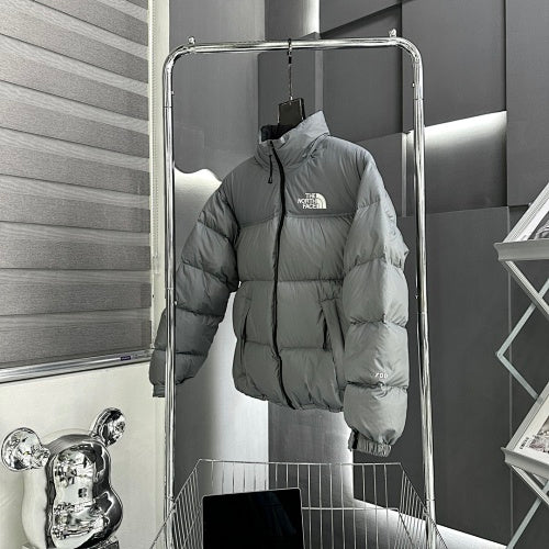 The North Face Grey Nuptse Down Puffer Jacket