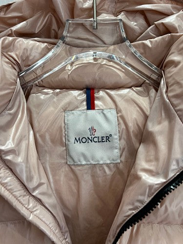 Moncler Rose Gold Glossy Hooded Down Jacket