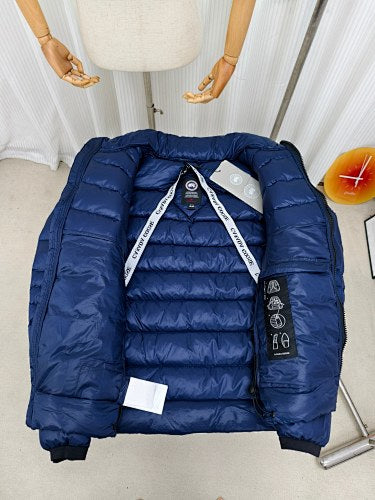Canada Goose Navy Blue Hoodless Down Bomber Jacket