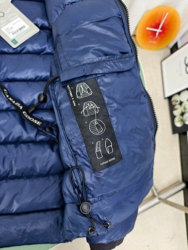 Canada Goose Navy Blue Hoodless Down Bomber Jacket