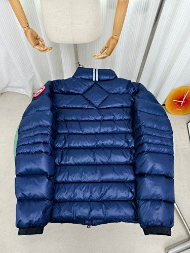 Canada Goose Navy Blue Hoodless Down Bomber Jacket
