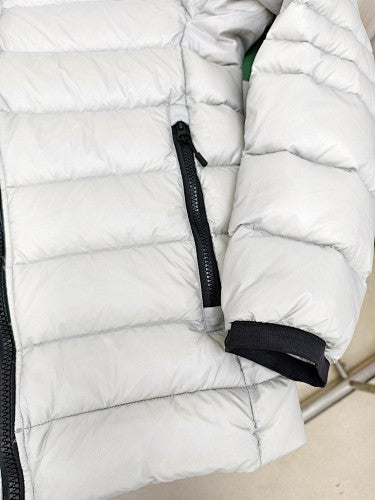 Canada Goose White Hoodless Down Bomber Jacket