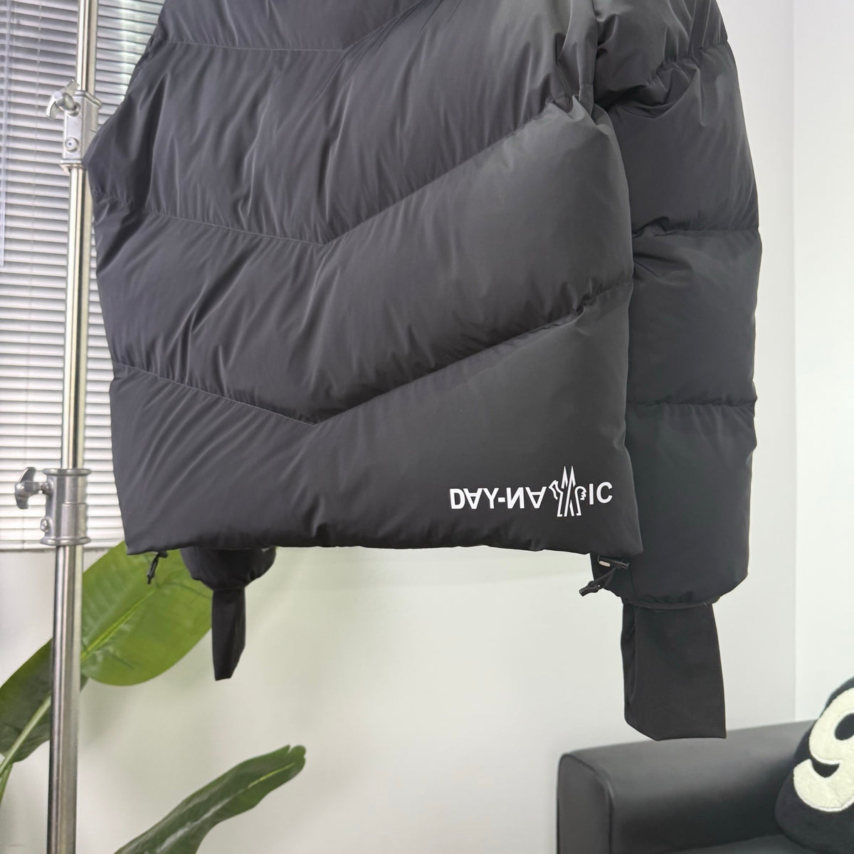 Moncler Grenoble Charcoal Oversized Hooded Down Puffer Jacket