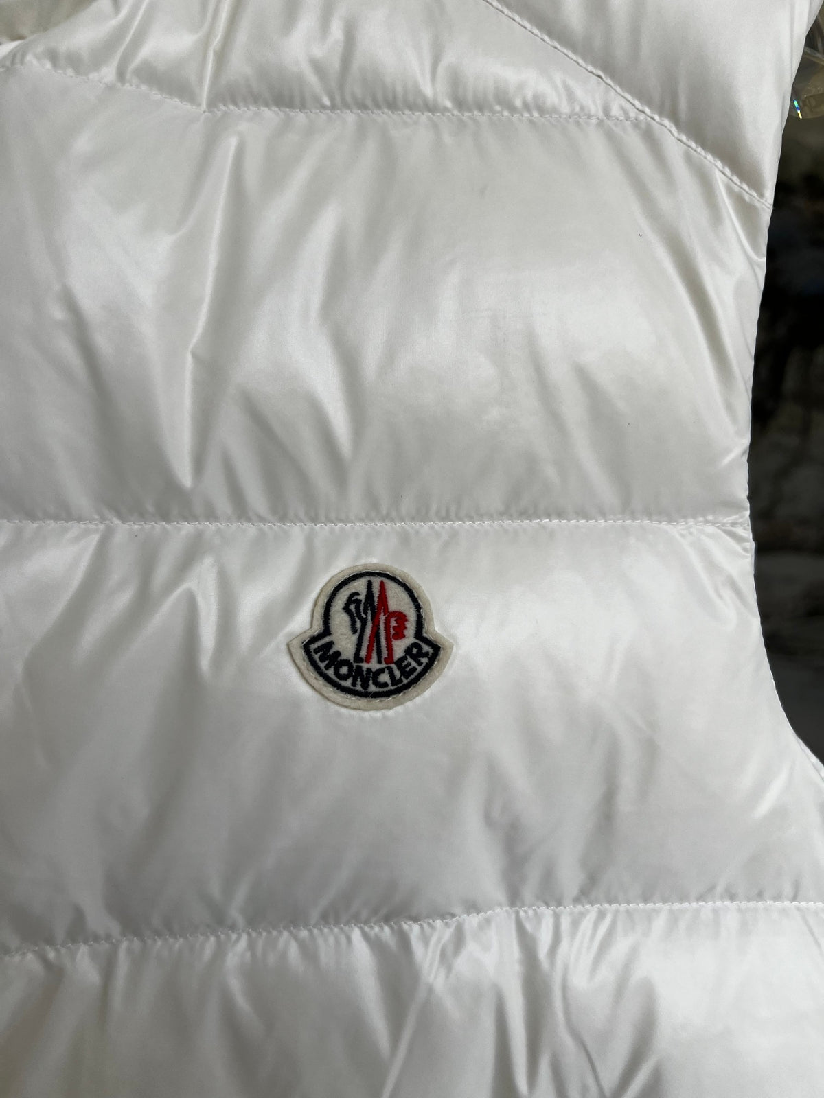 Moncler White Down Puffer Vest