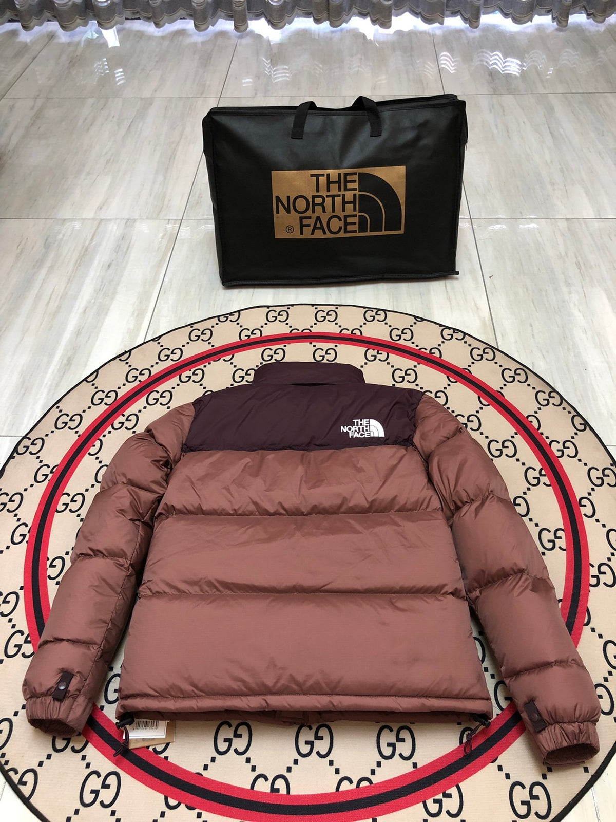 The North Face Teal Nuptse 700-Fill Down Puffer Jacket