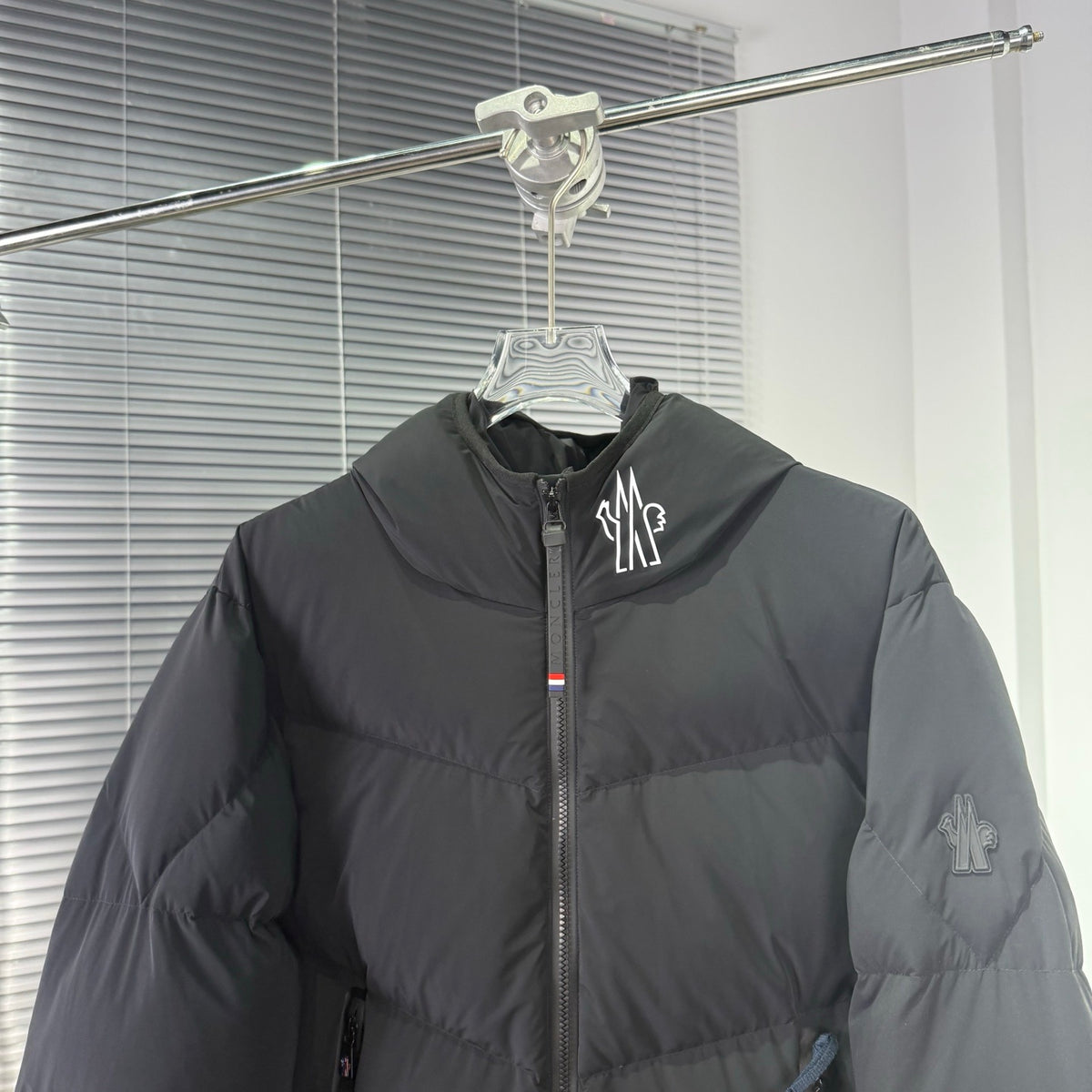 Moncler Grenoble Charcoal Oversized Hooded Down Puffer Jacket