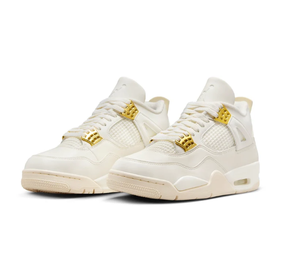 Air Jordan 4 Retro 'Metallic Gold' – Women's Sneakers AQ9129-170