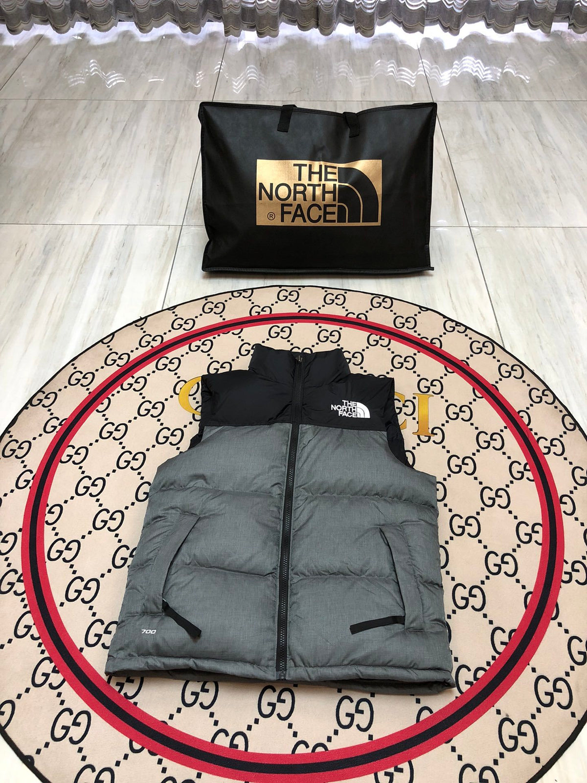 The North Face Grey 700-Fill Down Puffer Vest