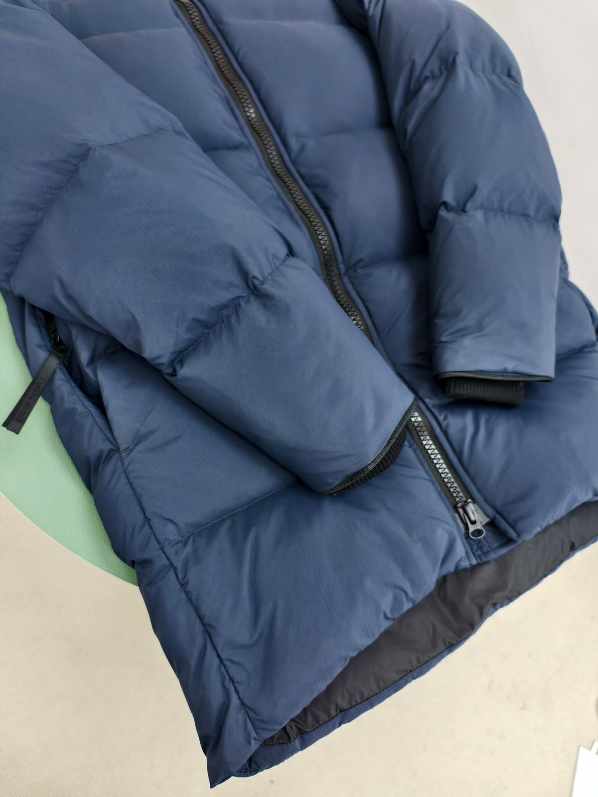 Canada Goose Navy Blue Mid-Length Hooded Down Puffer Coat