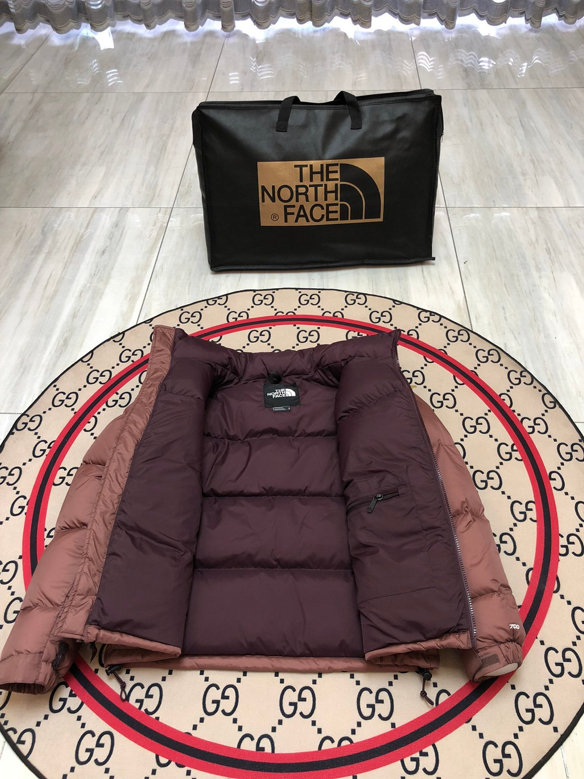 The North Face Teal Nuptse 700-Fill Down Puffer Jacket