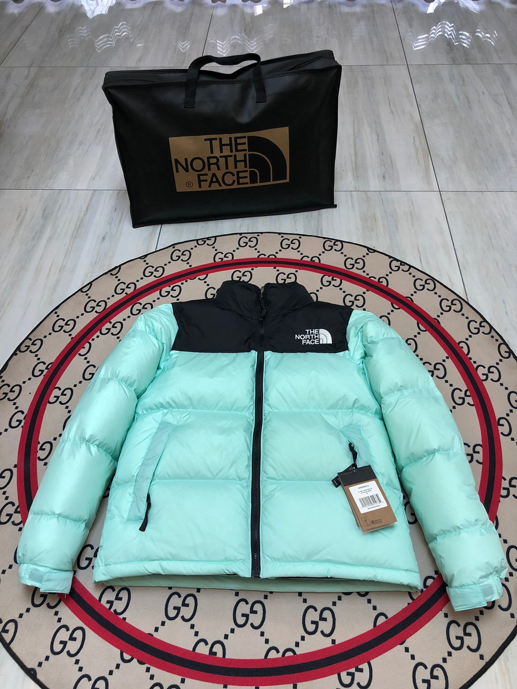 The North Face Teal Nuptse 700-Fill Down Puffer Jacket