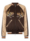 Roberto Cavalli tiger-embroidered quilted bomber jacket