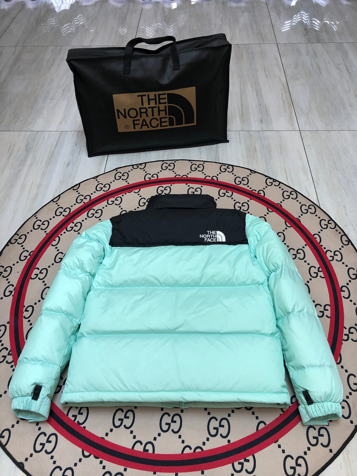 The North Face Teal Nuptse 700-Fill Down Puffer Jacket
