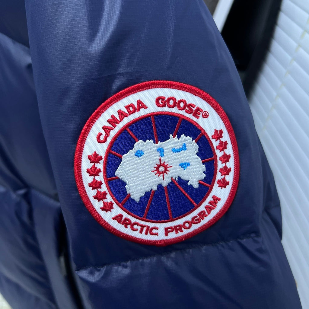Canada Goose Navy Blue Glossy Oversized Hooded Down Puffer Jacket