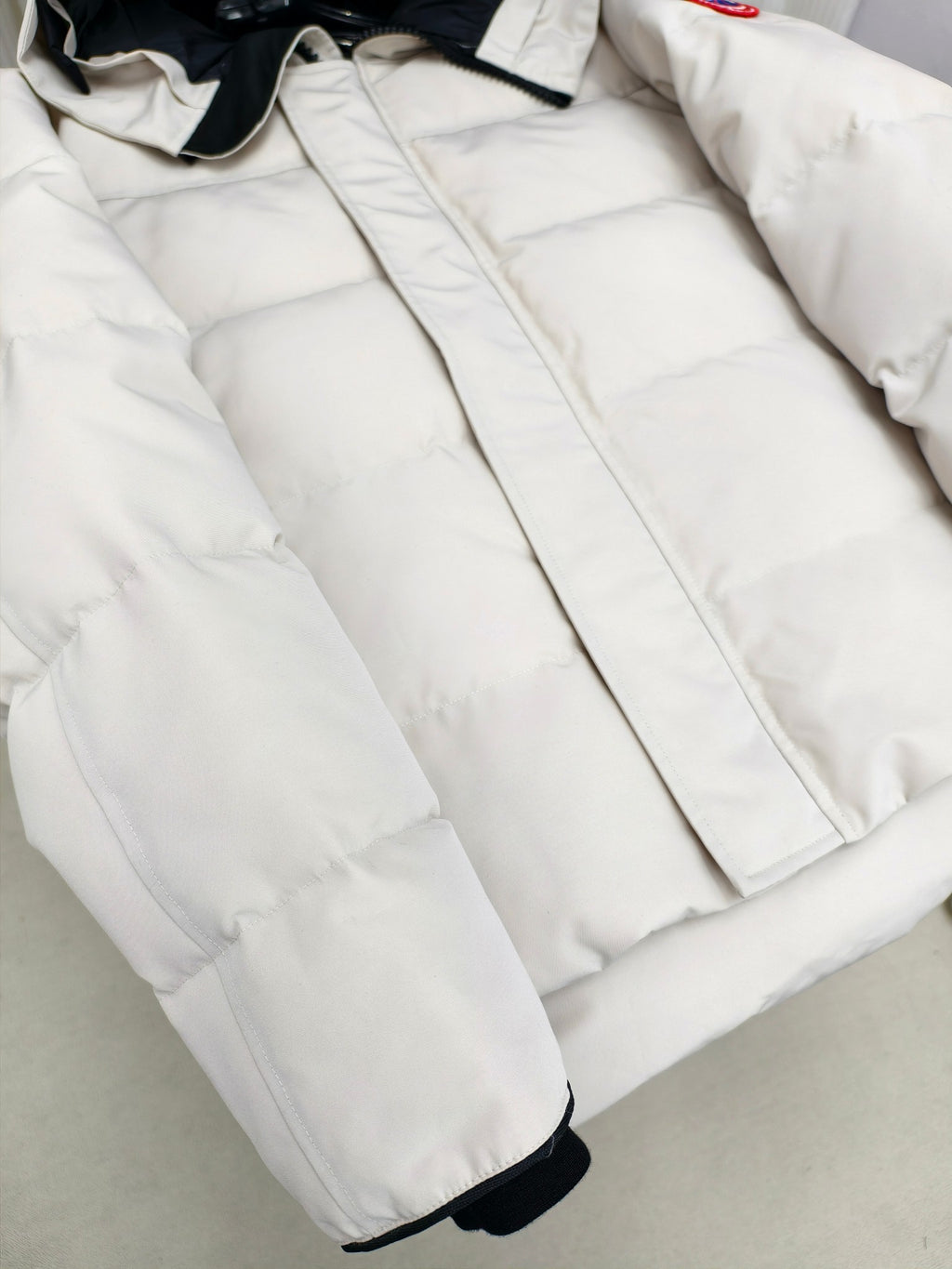Canada Goose White Expedition Parka with Fur-Trimmed Hood