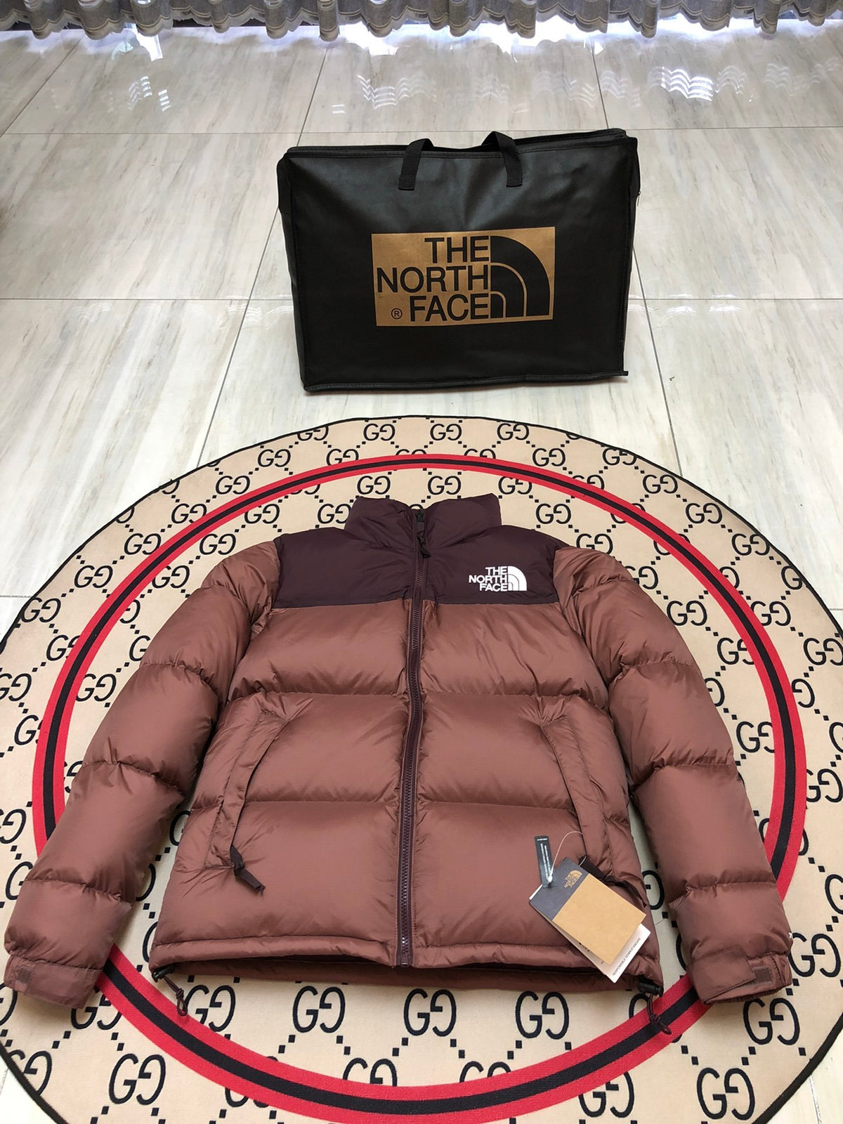 The North Face Teal Nuptse 700-Fill Down Puffer Jacket